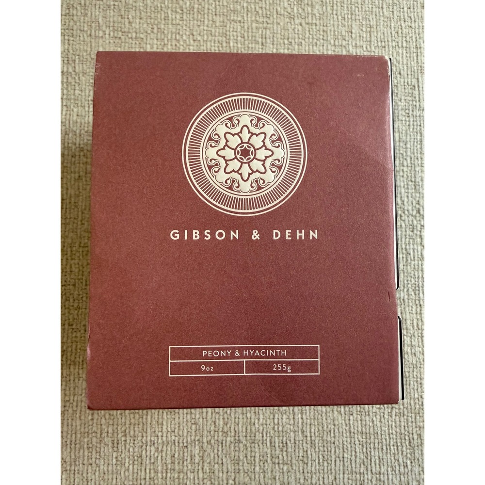 Gibson & Dehn Scented Candle Peony and Hyacint, 9oz. Single Wick Glass Jar, USA